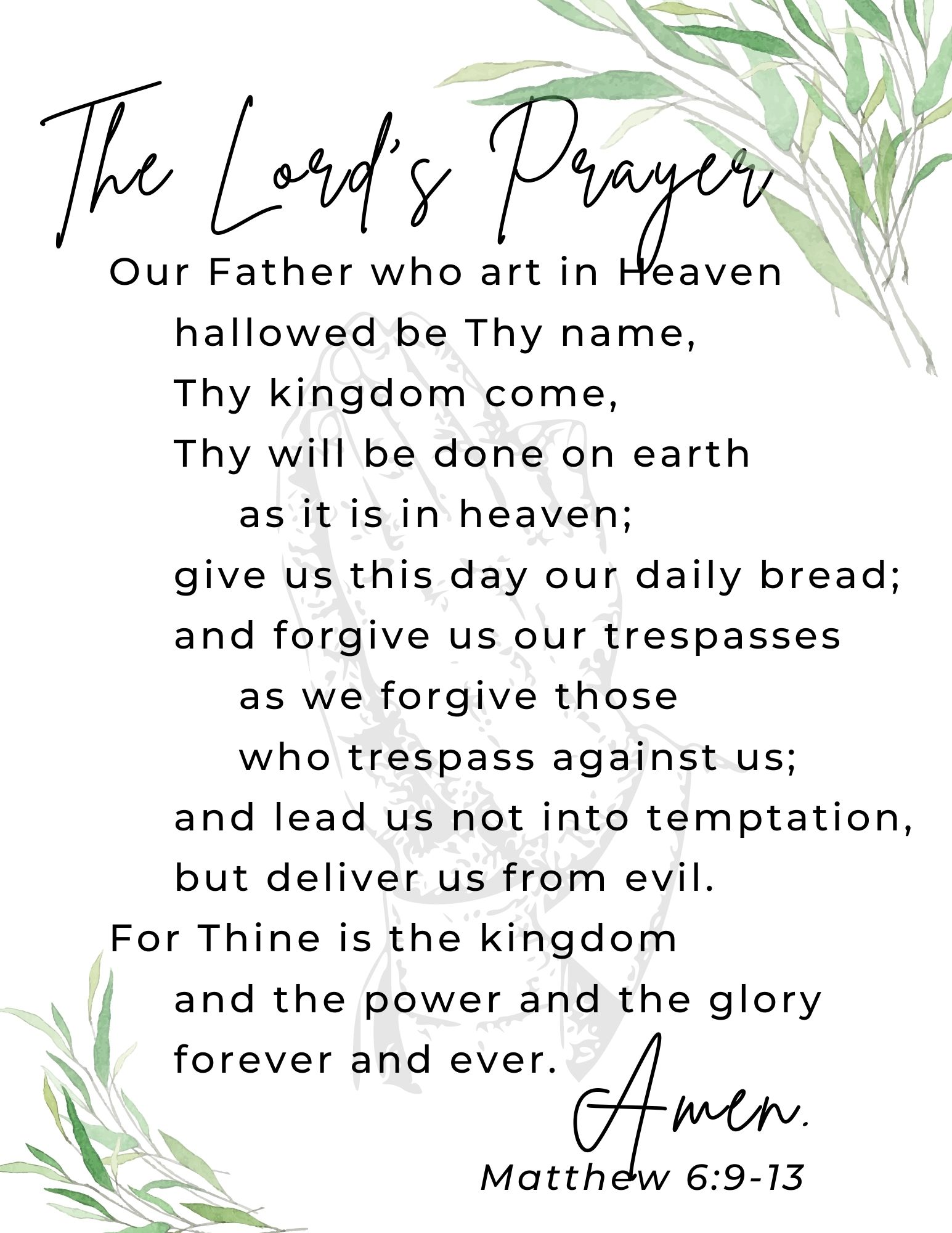 Lord s Prayer Printable